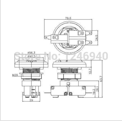 Push Button with Microswitch-Game accessory for amusement machine